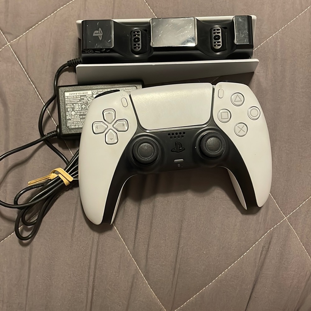 PS5 controller and charger.
